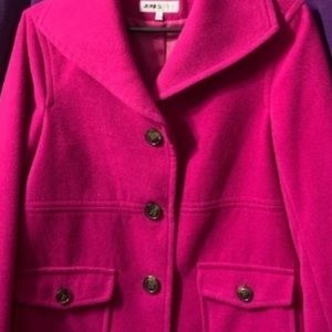 Fushia Pink Pea Coat by Jones & Co
